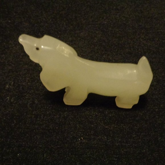 VINTAGE STONE CARVED SMALL DOG 40S OR 50S - Picture 3 of 8